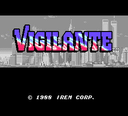 Vigilante title screen for TurboGrafx-16